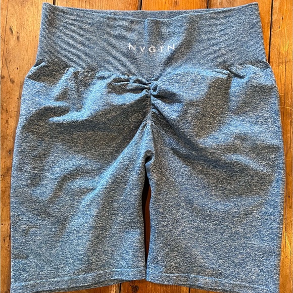 NVGTN XL Scrunch Bottom Blue Athletic Shorts - Picture 3 of 8